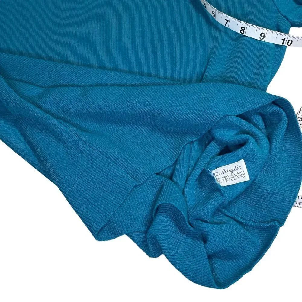 Teal V-neck Sweater - Vintage Bernette - Picture 4 of 6